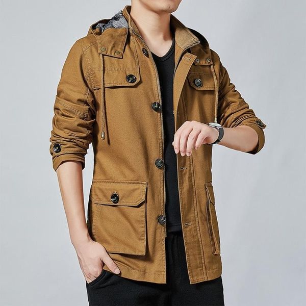 men's jackets vintage trench coat men streetwear hooded jacket single breasted fashion clothing 2021 windbreaker, Black;brown
men's jackets vintage trench coat men streetwear hooded jacket single breasted fashion clothing 2021 windbreaker, Black;brown