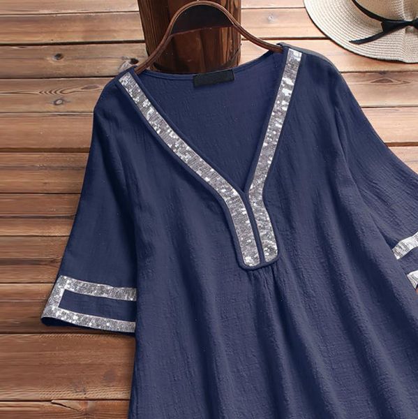 womens blouses and summer 2021 ladies sequins patchwork short sleeve shirt pullover tunic shirts blusa feminina, White
womens blouses and summer 2021 ladies sequins patchwork short sleeve shirt pullover tunic shirts blusa feminina, White