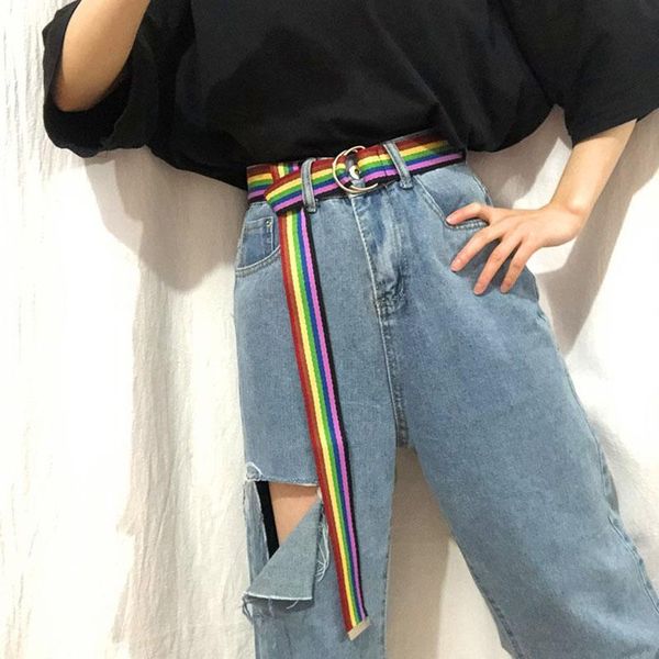 belts women men canvas multicolor stripes d ring ladies long waist strap trouser jeans student waistband punk harajuku, Black;brown
belts women men canvas multicolor stripes d ring ladies long waist strap trouser jeans student waistband punk harajuku, Black;brown
