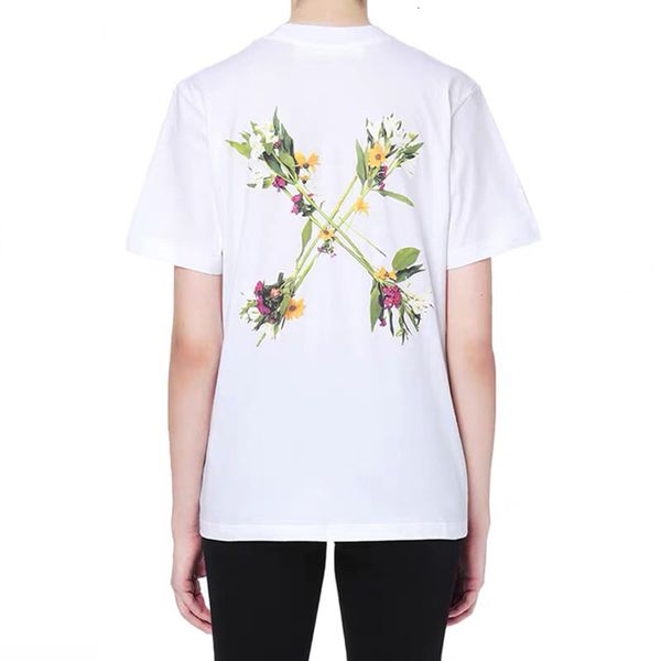 style off floral print men's and women's short sleeve t-shirt hip hop loose street fashion brand casual couple top, White;black
style off floral print men's and women's short sleeve t-shirt hip hop loose street fashion brand casual couple top, White;black