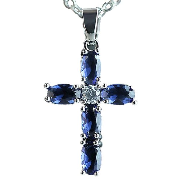 crystal cross necklace blue oval 5a zircon pendant women wedding fashion necklaces jewelry christmas gift, Silver
crystal cross necklace blue oval 5a zircon pendant women wedding fashion necklaces jewelry christmas gift, Silver