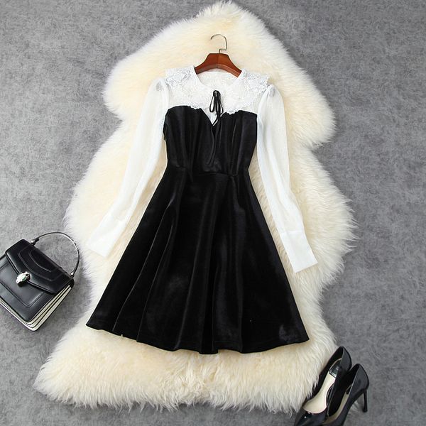 2021 new superior quality autumn lace stitched velvet high waist lady embroidery dresses long sleeves women party dress rvvx, Black;gray
2021 new superior quality autumn lace stitched velvet high waist lady embroidery dresses long sleeves women party dress rvvx, Black;gray