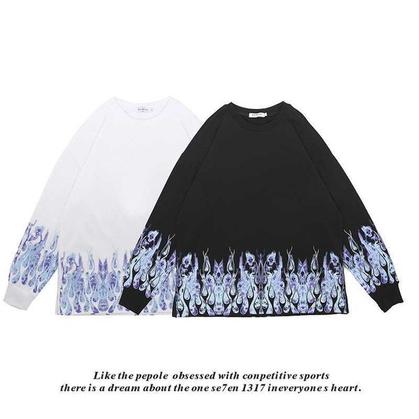 lovers autumn winter street blue purple flame hip hop fashion br lovers loose ins round neck t-shirt men and women, Black
lovers autumn winter street blue purple flame hip hop fashion br lovers loose ins round neck t-shirt men and women, Black