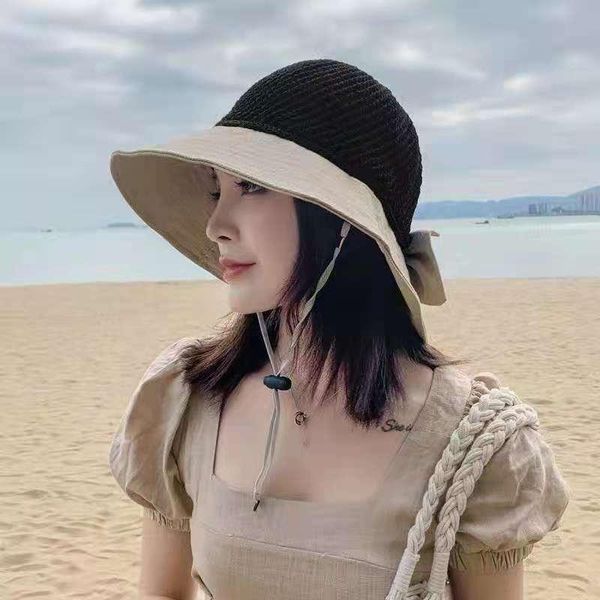 bucket hat hollow knitted bow fisherman's hat women's net splicing big basin outdoor travel sun protection breathable beach, Blue;gray
bucket hat hollow knitted bow fisherman's hat women's net splicing big basin outdoor travel sun protection breathable beach, Blue;gray