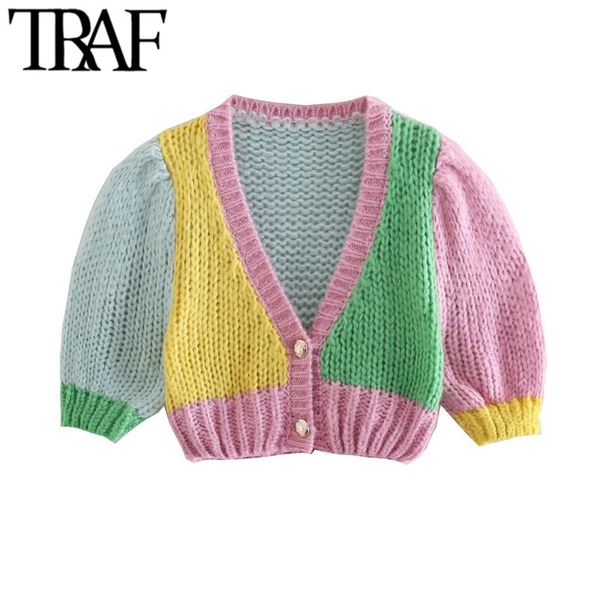 women's knits & tees traf women sweet fashion patchwork cropped cable-knit cardigan sweater vintage puff sleeve female outerwear chic, White
women's knits & tees traf women sweet fashion patchwork cropped cable-knit cardigan sweater vintage puff sleeve female outerwear chic, White