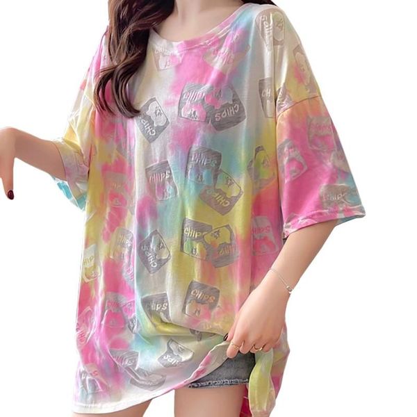 women's t-shirt zuolunouba summer fashion short sleeve women t shirt mid-length printing letter tie-dye chiffon perspective tees femal, White
women's t-shirt zuolunouba summer fashion short sleeve women t shirt mid-length printing letter tie-dye chiffon perspective tees femal, White