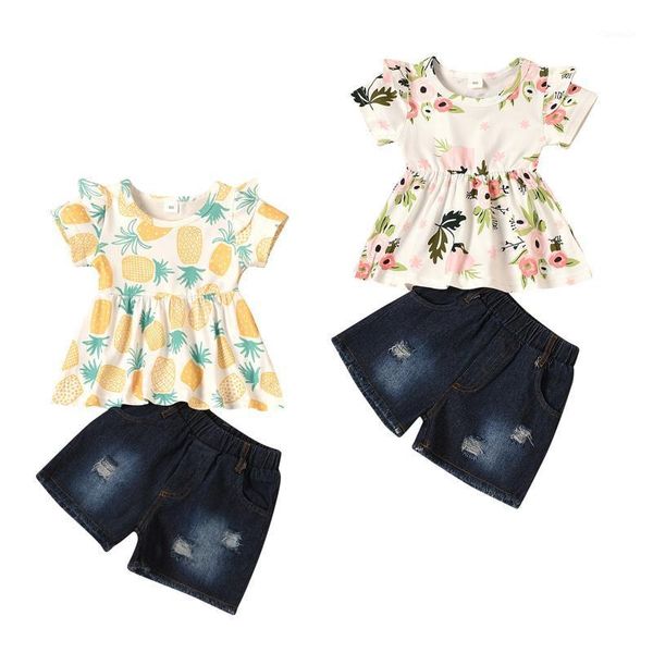 clothing sets 2021 summer 6m-4y baby girl floral/pineapple print 2pcs set short sleeve dress-style denim shorts kid children clothes, White
clothing sets 2021 summer 6m-4y baby girl floral/pineapple print 2pcs set short sleeve dress-style denim shorts kid children clothes, White