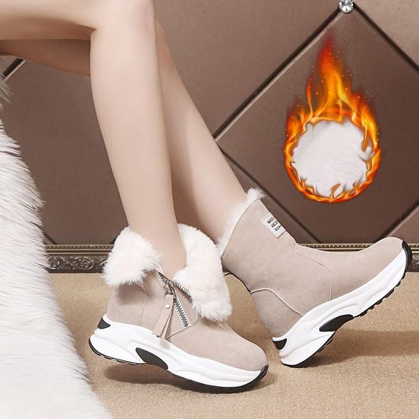 boots winter women warm ankle 6cm heels high wedge fur platform leather sneakers cotton snow for woman, Black
boots winter women warm ankle 6cm heels high wedge fur platform leather sneakers cotton snow for woman, Black