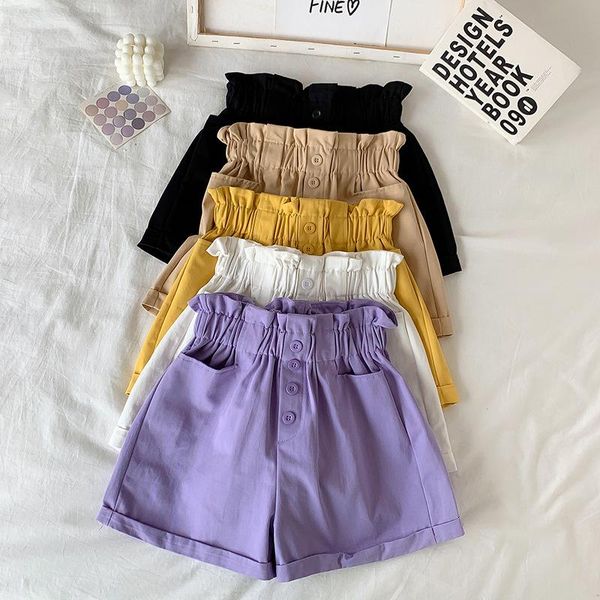 women's shorts 2021 summer elegant high waist women casual solid wide leg loose cotton short pants with belt korean sweet girls, White;black
women's shorts 2021 summer elegant high waist women casual solid wide leg loose cotton short pants with belt korean sweet girls, White;black