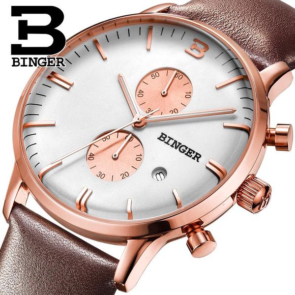 wristwatches relojes hombre 2021 clock binger men waterproof quartz chronograph watches sports wrist watch male leather band relogio, Slivery;brown
wristwatches relojes hombre 2021 clock binger men waterproof quartz chronograph watches sports wrist watch male leather band relogio, Slivery;brown