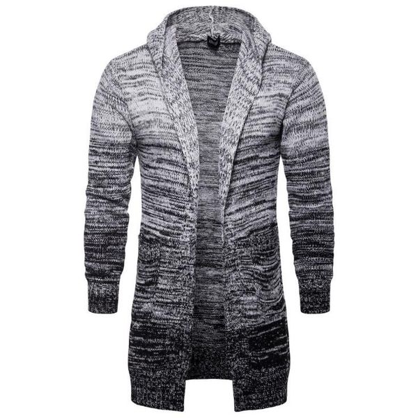 men's sweaters europe and america cardigan sweatercoat men autumn long hooded knitted sweater design gradient gray street knitwear male, White;black
men's sweaters europe and america cardigan sweatercoat men autumn long hooded knitted sweater design gradient gray street knitwear male, White;black