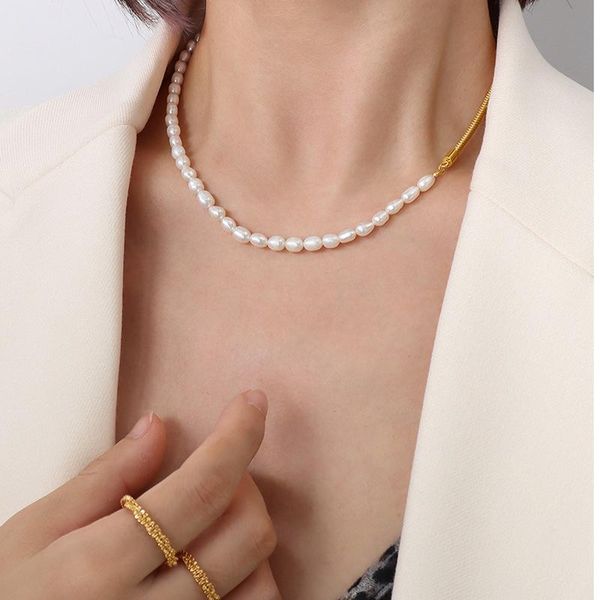 chains 2021 bohemian - selling freshwater pearl necklace heavy metal chain design titanium steel clavicle fashion jewelry, Silver
chains 2021 bohemian - selling freshwater pearl necklace heavy metal chain design titanium steel clavicle fashion jewelry, Silver