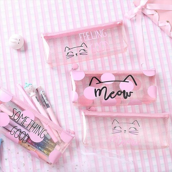 makeup organizer toiletry bathing storage cosmetic bag women waterproof transparent cute pink cat pvc travel pencil case
makeup organizer toiletry bathing storage cosmetic bag women waterproof transparent cute pink cat pvc travel pencil case