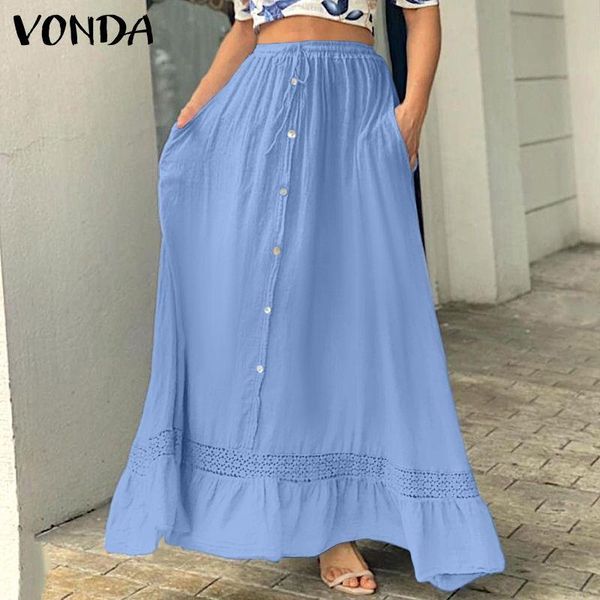 skirts office skirt 2021 vonda casual pleated long maxi summer elastic waist button up ruffled hem oversized streetwears, Black
skirts office skirt 2021 vonda casual pleated long maxi summer elastic waist button up ruffled hem oversized streetwears, Black