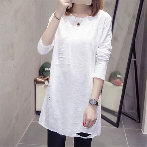 tees t-shirt 2021 autumn and winter korean version cotton long sleeve t-shirt loose medium length pure color women's upper garment, White
tees t-shirt 2021 autumn and winter korean version cotton long sleeve t-shirt loose medium length pure color women's upper garment, White