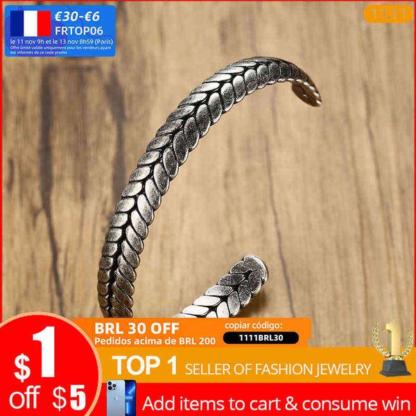 vnox stylish wheat ear shape bangle for men women cuff bracelet retro viking stainless steel casual old fashion jewelry pulseira, Black
vnox stylish wheat ear shape bangle for men women cuff bracelet retro viking stainless steel casual old fashion jewelry pulseira, Black
