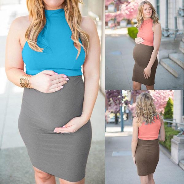 maternity dresses women's pregnant round neck sleeveless hit color bodycon slim ladies pullover tank dress trip, White
maternity dresses women's pregnant round neck sleeveless hit color bodycon slim ladies pullover tank dress trip, White