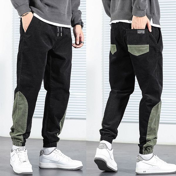 2021 new autumn newly fashion men jeans spliced designer casual corduroy cargo pants overalls streetwear hip hop jogger wide leg trousers md, Blue
2021 new autumn newly fashion men jeans spliced designer casual corduroy cargo pants overalls streetwear hip hop jogger wide leg trousers md, Blue