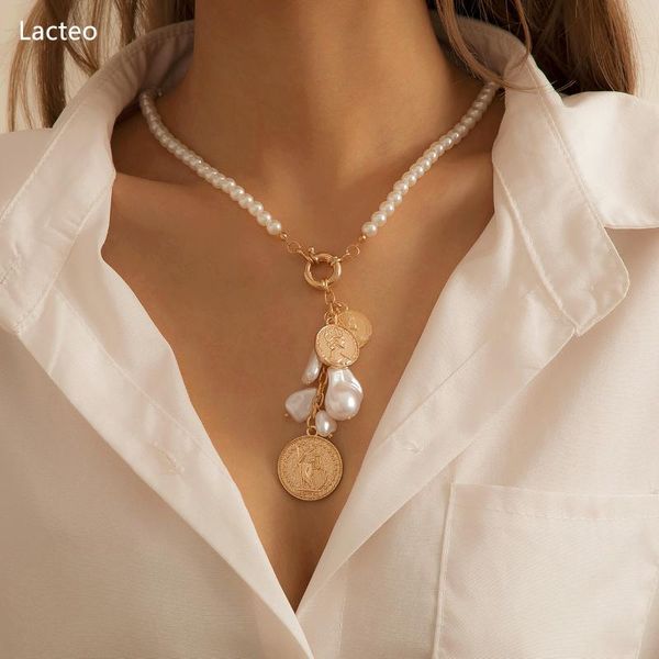 pendant necklaces lacteo bohemian imitation pearl chain choker necklace vintage carved coin virgin mary statue for women jewelry, Silver
pendant necklaces lacteo bohemian imitation pearl chain choker necklace vintage carved coin virgin mary statue for women jewelry, Silver
