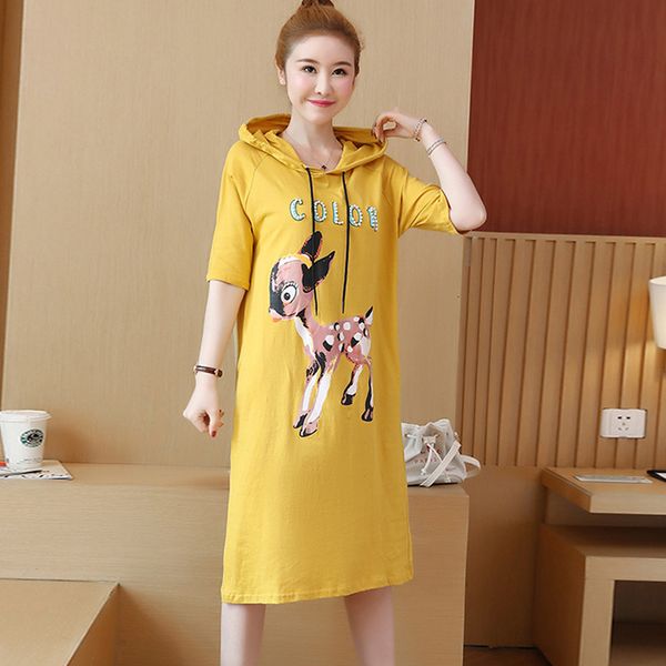 2021 new summer cotton casual hooded print loose fashion soft short sleeve large size women es lj2273 p9u3, Black;gray
2021 new summer cotton casual hooded print loose fashion soft short sleeve large size women es lj2273 p9u3, Black;gray