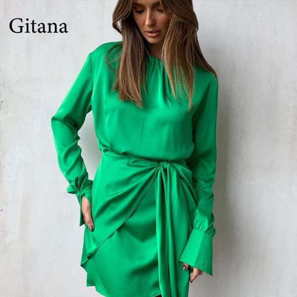 casual dresses gitana autumn y2k satin long sleeve wrap mini shirt dress women elegant nothed lace up bandage party female clothing, Black;gray
casual dresses gitana autumn y2k satin long sleeve wrap mini shirt dress women elegant nothed lace up bandage party female clothing, Black;gray