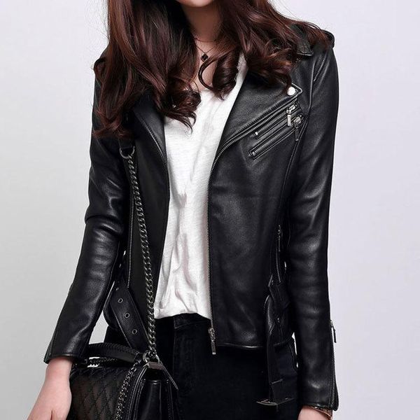 women's leather & faux spring sheepskin coat autumn genuine women casual motorcycle jacket slim fit 2021 1907 kj4722, Black
women's leather & faux spring sheepskin coat autumn genuine women casual motorcycle jacket slim fit 2021 1907 kj4722, Black