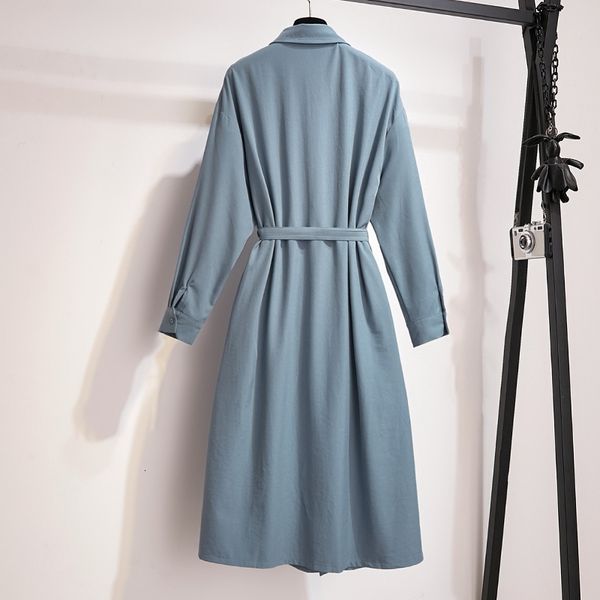 plus size single-autumn-breasted blue shirt female 2021 intelligent casual sleeve long office lady party dress with pocket belt o46m, Black;gray
plus size single-autumn-breasted blue shirt female 2021 intelligent casual sleeve long office lady party dress with pocket belt o46m, Black;gray