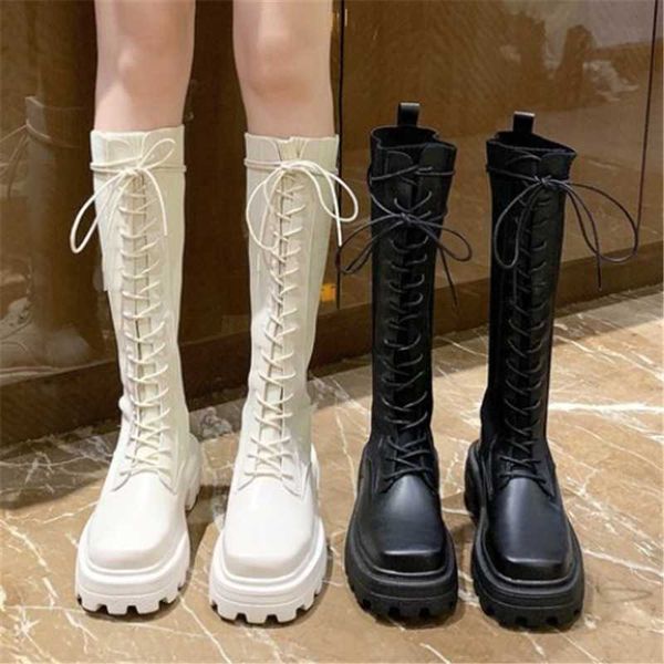slim leather stretch fabric patchwork knee high boots fashion women square toe platform spring autumn med heel long boots, Black
slim leather stretch fabric patchwork knee high boots fashion women square toe platform spring autumn med heel long boots, Black
