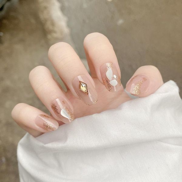 false nails 24pcs shells inlaid nail patch nude color glue type removable mid length paragraph fashion manicure, Red;gold
false nails 24pcs shells inlaid nail patch nude color glue type removable mid length paragraph fashion manicure, Red;gold