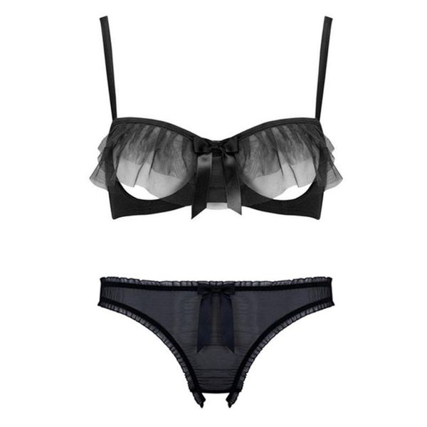 bras sets lace women's lingerie set see-through ruffled ladies underwear with panties bra + briefs 2 pieces, Red;black
bras sets lace women's lingerie set see-through ruffled ladies underwear with panties bra + briefs 2 pieces, Red;black