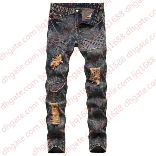2020 retro winter men hip hop rock male cotton embroidered clothes jean homme brand distressed ripped denim pant biker jeans, Blue
2020 retro winter men hip hop rock male cotton embroidered clothes jean homme brand distressed ripped denim pant biker jeans, Blue
