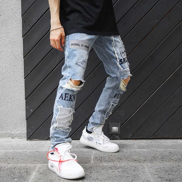 autumn jeans men's hole loose make old straight tube korean ins fashion brand hip hop legged pants, Blue
autumn jeans men's hole loose make old straight tube korean ins fashion brand hip hop legged pants, Blue