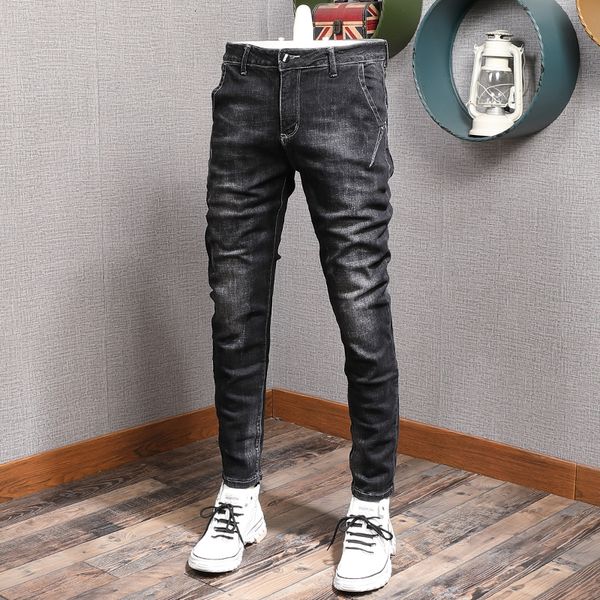 2021 new autumn winter newly fashion men jeans black elastic slim fit casual denim pencil pants vintage designer veet warm trousers ojlj, Blue
2021 new autumn winter newly fashion men jeans black elastic slim fit casual denim pencil pants vintage designer veet warm trousers ojlj, Blue