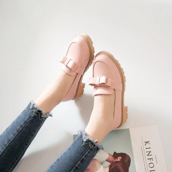 dress shoes korean version spring summer women's sweet bow small leather bottom thick heel shallow mouth single, Black
dress shoes korean version spring summer women's sweet bow small leather bottom thick heel shallow mouth single, Black