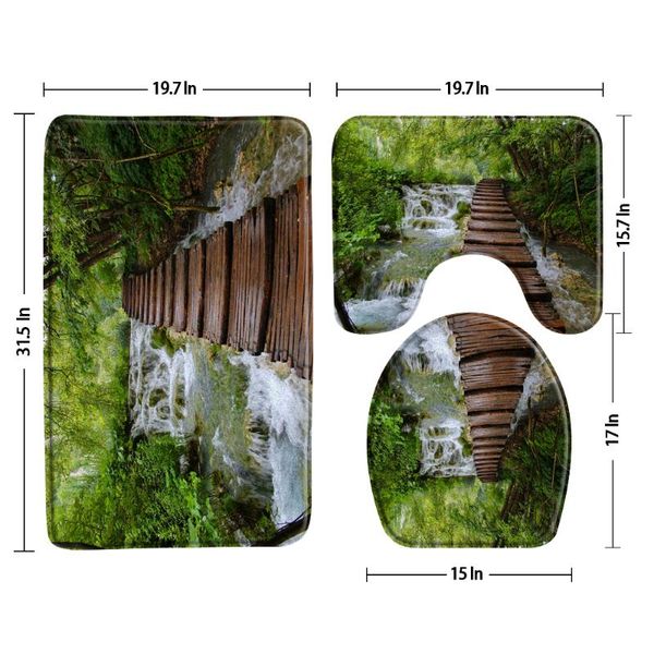 bath mats green forest waterfall wooden trestle mat set scenery non-slip 3 piece bathroom decor rug toilet cover lid u-shaped pad
bath mats green forest waterfall wooden trestle mat set scenery non-slip 3 piece bathroom decor rug toilet cover lid u-shaped pad