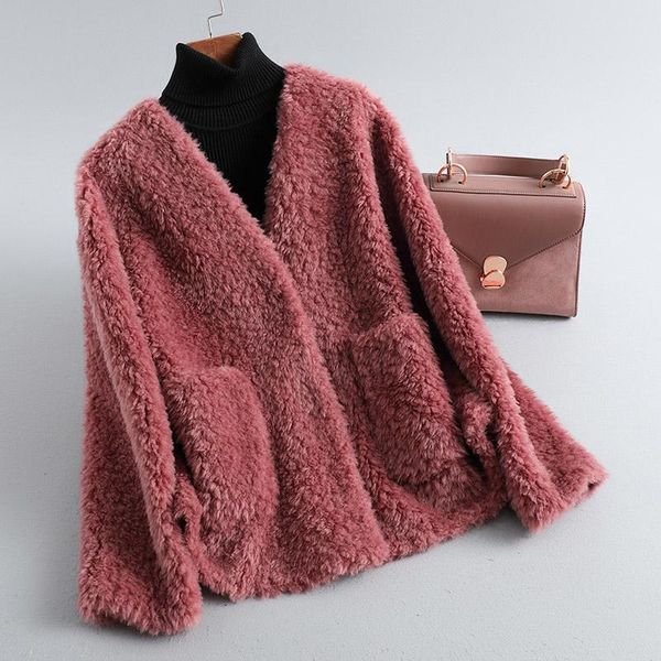 women's fur & faux women 2021 winter real lamb coats female soft natural wool jackets ladies fashion short solid color overcoats w73, Black
women's fur & faux women 2021 winter real lamb coats female soft natural wool jackets ladies fashion short solid color overcoats w73, Black