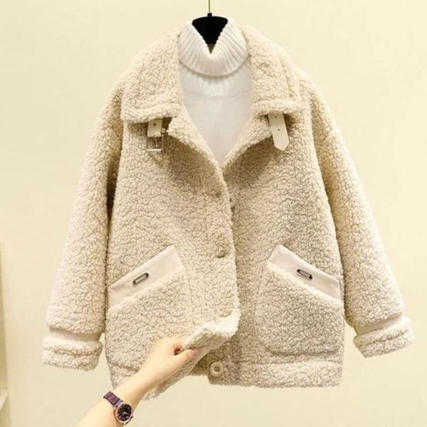 women's jackets autumn winter faux fur women 2021 casual loose warm soft buttons jacket overcoat pocket teddy turn-down collar coat fem, Black;brown
women's jackets autumn winter faux fur women 2021 casual loose warm soft buttons jacket overcoat pocket teddy turn-down collar coat fem, Black;brown
