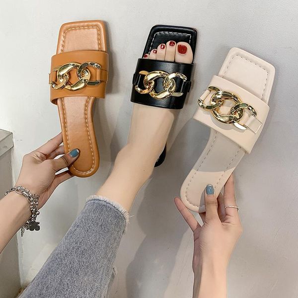 summer design square toe chain slipper women slip on flat slides summer sandals beach flip flops female casual shoes woman mujer, Black
summer design square toe chain slipper women slip on flat slides summer sandals beach flip flops female casual shoes woman mujer, Black