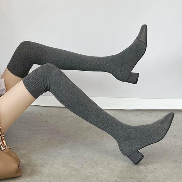 boots fashion thigh high stretch fabric sock women pointed toe heels shoes 2021 autumn winter over the knee boot, Black
boots fashion thigh high stretch fabric sock women pointed toe heels shoes 2021 autumn winter over the knee boot, Black