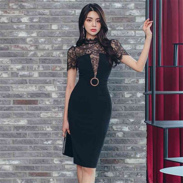 women's elegant black floral lace bodycon dress fashion summer ladies stand collar short sleeve work party 210603, Black;gray
women's elegant black floral lace bodycon dress fashion summer ladies stand collar short sleeve work party 210603, Black;gray