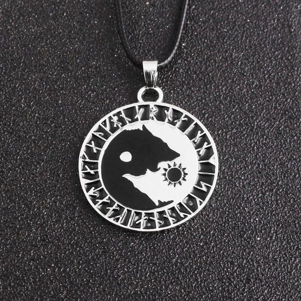 pendant necklaces hip-hop jewelry yin yang wolf sun moon norse vikings amulet necklace for men, Silver
pendant necklaces hip-hop jewelry yin yang wolf sun moon norse vikings amulet necklace for men, Silver