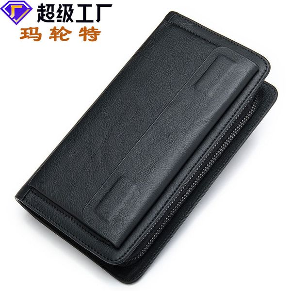 business long leather handbag double zipper change wallet men's 9069, Red;black
business long leather handbag double zipper change wallet men's 9069, Red;black