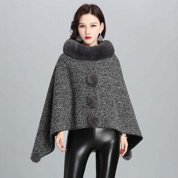 scarves 2021 imitation fur european and american wraps coat women's shawl scarf imitate rex mid-length five balls, Blue;gray
scarves 2021 imitation fur european and american wraps coat women's shawl scarf imitate rex mid-length five balls, Blue;gray