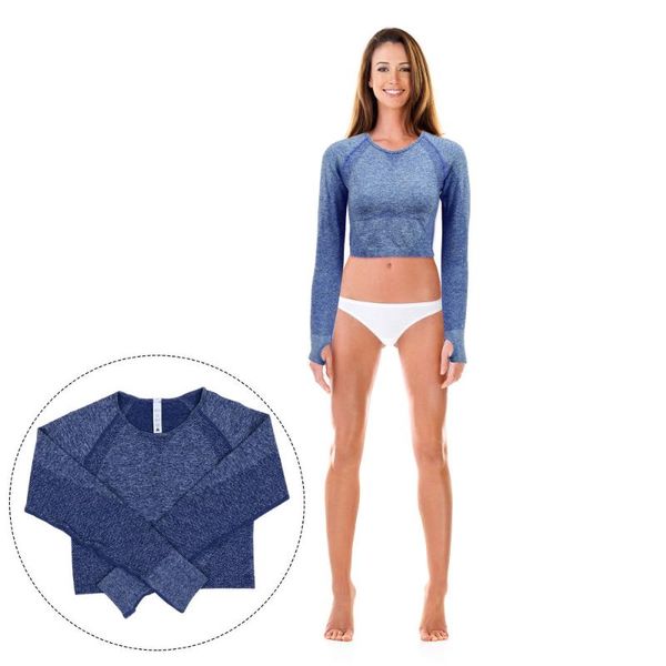 1pc seamless yoga elastic workout long sleeve upper fitness upper clothes, White;black
1pc seamless yoga elastic workout long sleeve upper fitness upper clothes, White;black