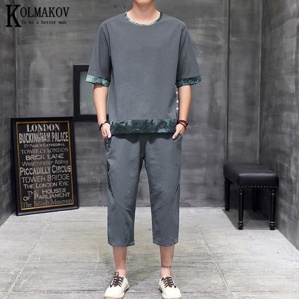 men's tracksuits kolmakov 2021 large size chinese style round collar t-shirt set short-sleeved and seven-quarter trousers 3 color -5xl, Gray
men's tracksuits kolmakov 2021 large size chinese style round collar t-shirt set short-sleeved and seven-quarter trousers 3 color -5xl, Gray