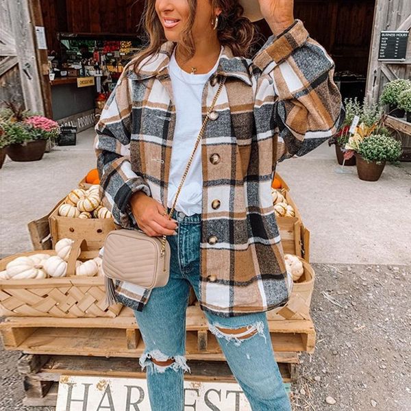 2021 new women's autumn plaid turn-down collar midi jackets winter sleeve outerwear single cardigan shirt coat zxoi, Black;brown
2021 new women's autumn plaid turn-down collar midi jackets winter sleeve outerwear single cardigan shirt coat zxoi, Black;brown
