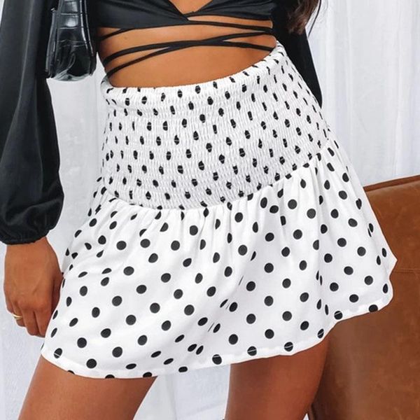 skirts 2021 women skirt summer polka dot print casual high waist elastic mini bohemian korean ladies pleat chiffon jk1013, Black 
skirts 2021 women skirt summer polka dot print casual high waist elastic mini bohemian korean ladies pleat chiffon jk1013, Black