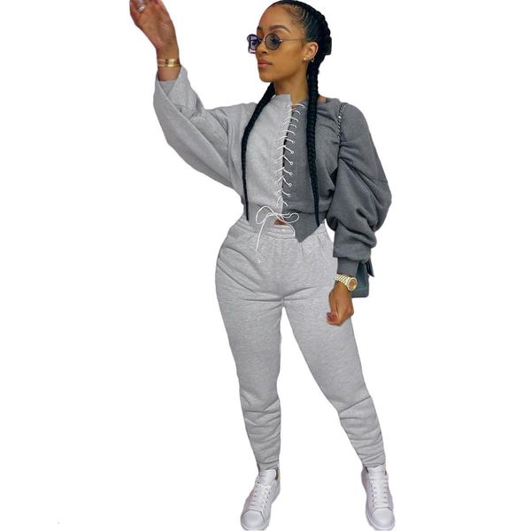 2021 winter women sets full sleeve lace up and pants suits piece set casual tracksuits loose fitness streetwear outfits, Gray
2021 winter women sets full sleeve lace up and pants suits piece set casual tracksuits loose fitness streetwear outfits, Gray