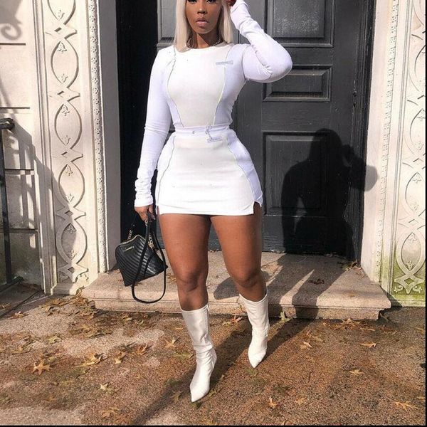 2021 autumn women sets clothes reflective stripes 2pcs long sleeve pullover sweatshirts lace up mini skirts ladies outfits, Gray
2021 autumn women sets clothes reflective stripes 2pcs long sleeve pullover sweatshirts lace up mini skirts ladies outfits, Gray