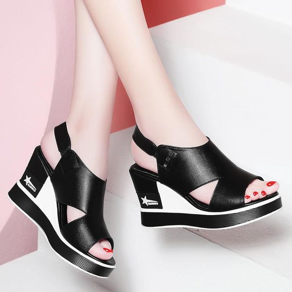 black pu leather hollow out platform wedges rome shoes fashion peep toe non-slip heighten shoes 8cm woman wearable sandals
black pu leather hollow out platform wedges rome shoes fashion peep toe non-slip heighten shoes 8cm woman wearable sandals